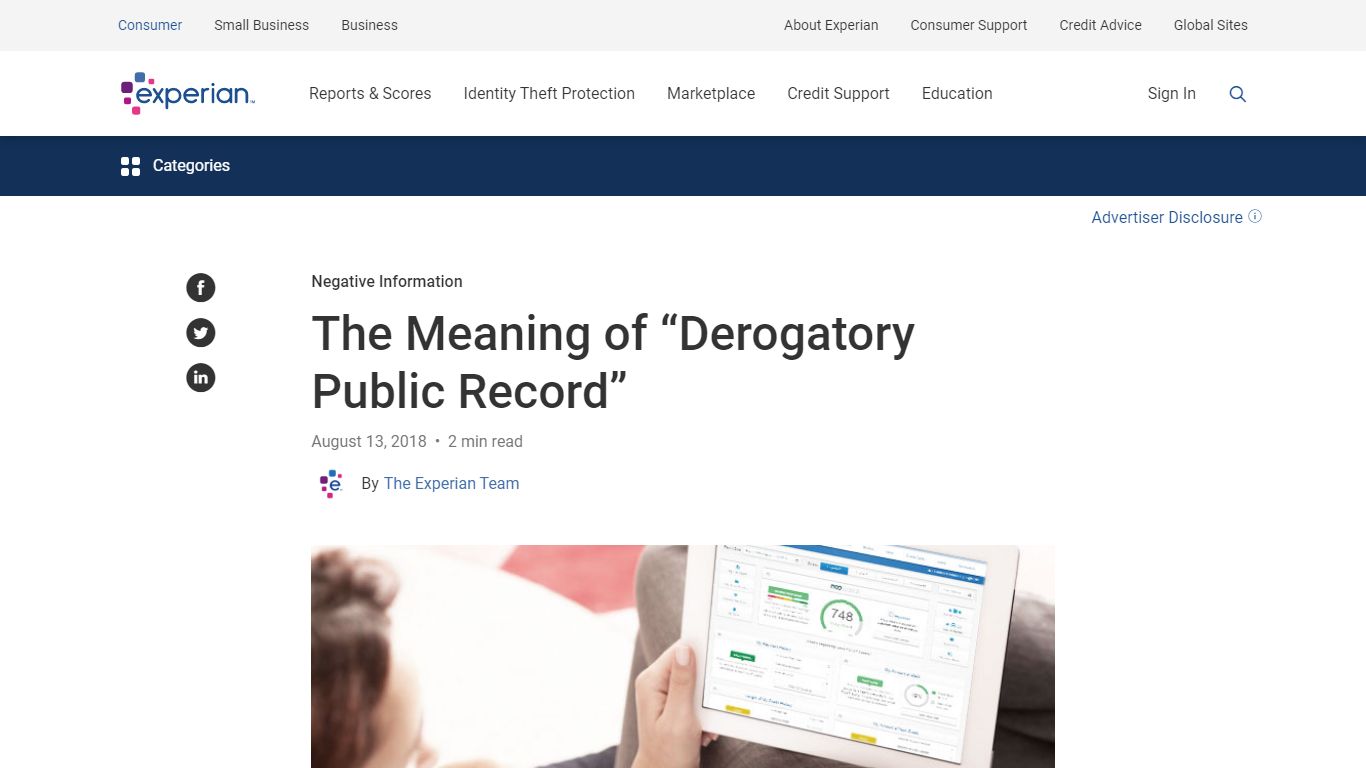 The Meaning of “Derogatory Public Record” - Experian